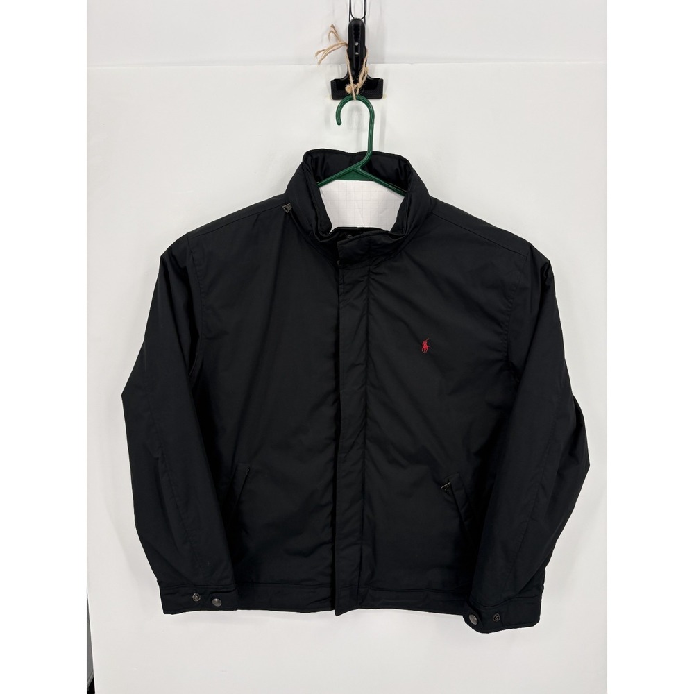 Polo Ralph Lauren VTG Jacket Men's Black Soft Shell Fleece Lined Hooded, XXL